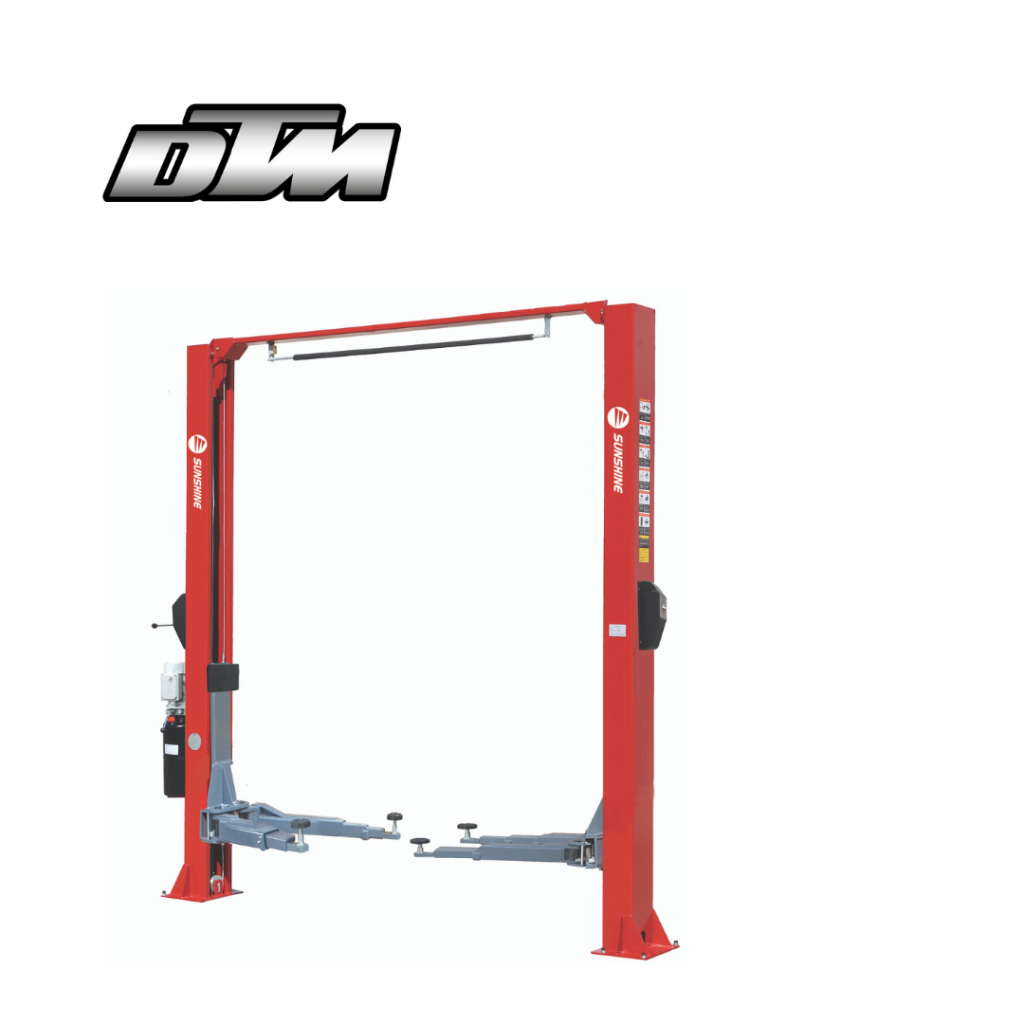 Two Post Clear Floor 4000 kg Car Hoist 415v - DTM Trading