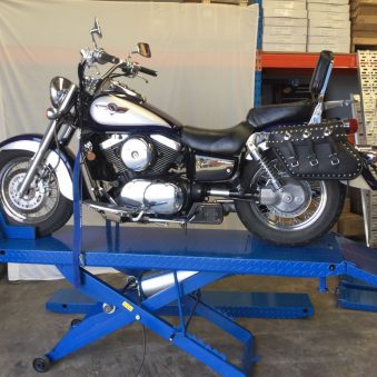 Motorcycle Lift Work Bench with Air Lift Foot Control