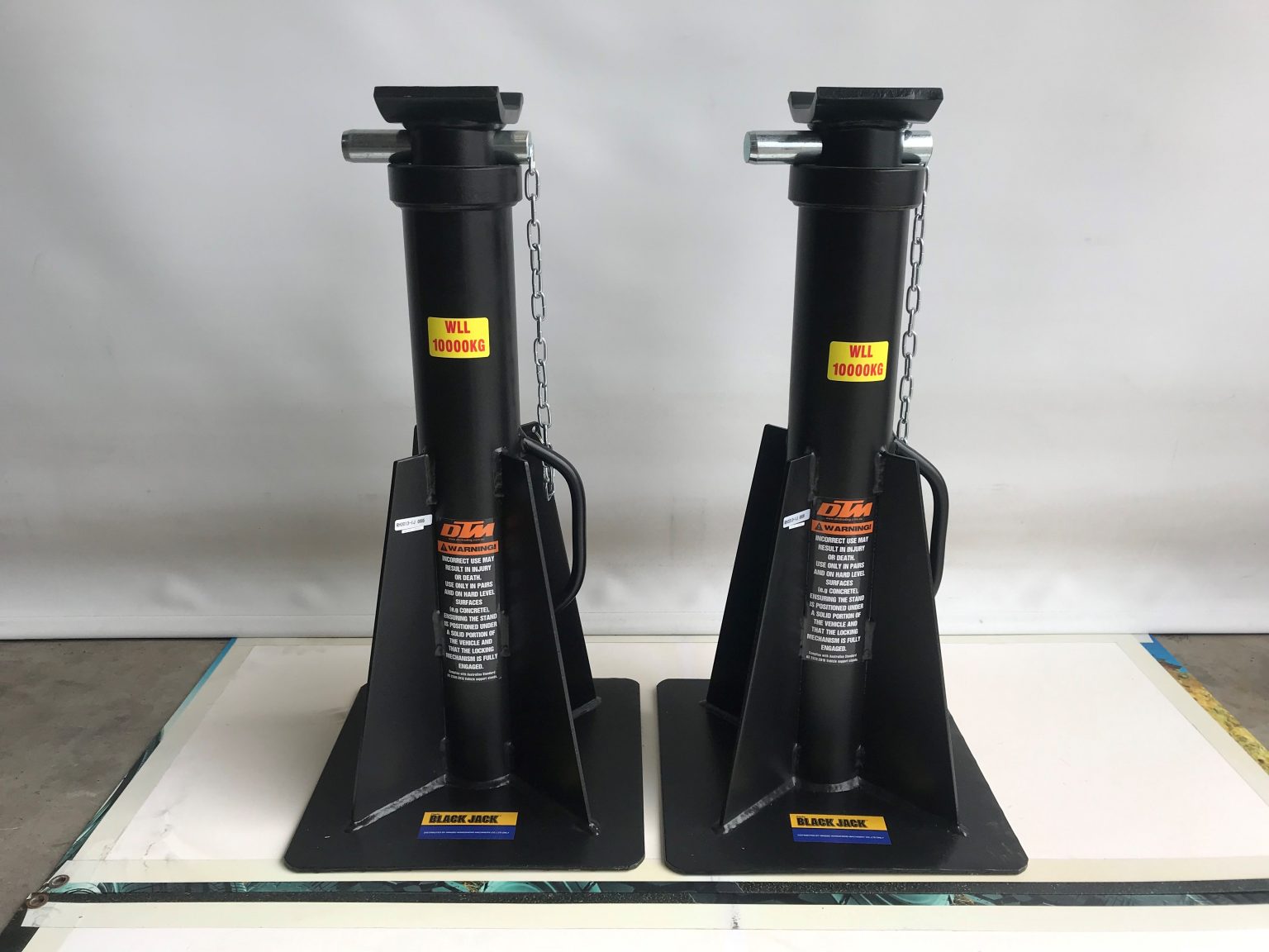 Black Jack Heavy Duty Stands 10000kg x 2 (High) DTM Trading Black Jack Heavy Duty Stands 10000kg x 2 (High) DTM Trading