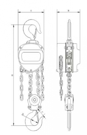 Chain Block & Tackle 1000kg, 3 metre lift