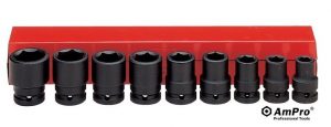 A5611 9 piece 1/2" Drive Metric Impact Socket Set