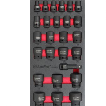 AS6607 26piece 1/2" Impact Socket Set