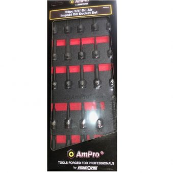 24 piece 3/8" Dr. Air Impact Bit Socket Set