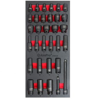 AS6648 32 piece 3/8" Dr. Air Impact Standard and Deep Socket Set