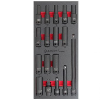 AS6660 17 piece 1/2" Impact Deep Socket Set