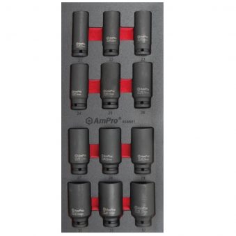 AS6661 12piece 1/2" Dr .Air Impact Deep Socket Set