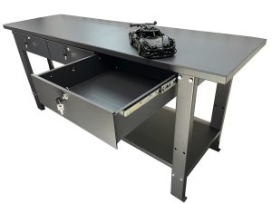 SWB3DB  Steel Work Bench, Work Table 3 Drawers, Garage Work Bench Three Drawer ( Grey Colour )