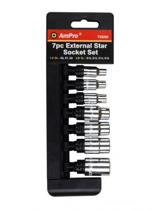 T33202 7 piece External Star Socket Set