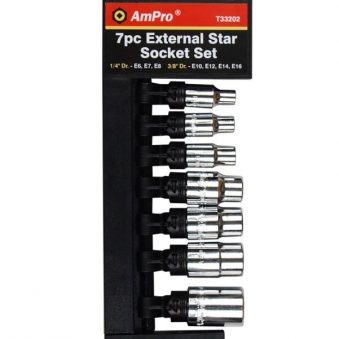 T33202 7 piece External Star Socket Set