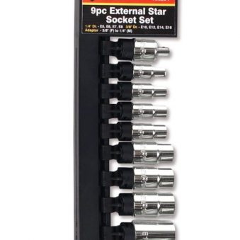 T33204 9 piece External Star Socket Set