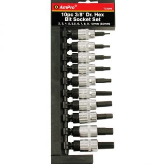 T33205 10 piece 3/8" Dr. Hex Bit Socket Set