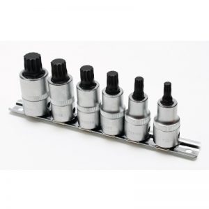 T33237  6piece 1/2" Dr.  Spline Bit Socket Set (M6-M16)55mm