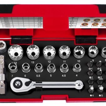 T33722 28piece 1/4" Dr.Socket & Bit Set