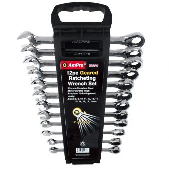 T41487 12piece Geared Ratcheting Wrench Set