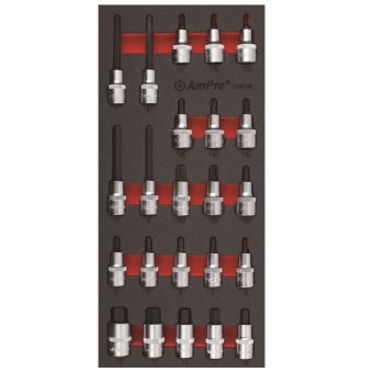 TS43236 23 piece 1/2" Dr.Hex and Star Bit Socket Set