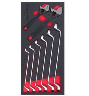 TS50697 8 piece 75 degree Box Wrench and Adjustable Wrench Set