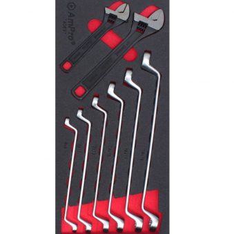 TS50697 8 piece 75 degree Box Wrench and Adjustable Wrench Set