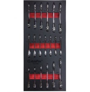 TS51380  19 piece Stubby Geared Combination Wrench Set (SAE & Metric)