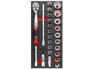 TS55842 25 piece 1/2" Drive Socket Set (Metric & SAE)