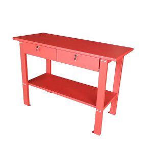 SWB2DR  Heavy-Duty Work Bench / 2-Drawer, 1-Shelf Red