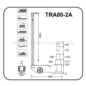 80/50 Ton Professional Pneumatic Floor Jack
